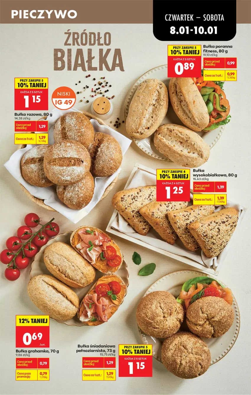 Gazetka promocyjna Biedronka - Gazetka - ważna 08.01 do 15.01.2026 - strona 35 - produkty: Bułka, Bułka grahamka, Danio, Gra, Por, Sok