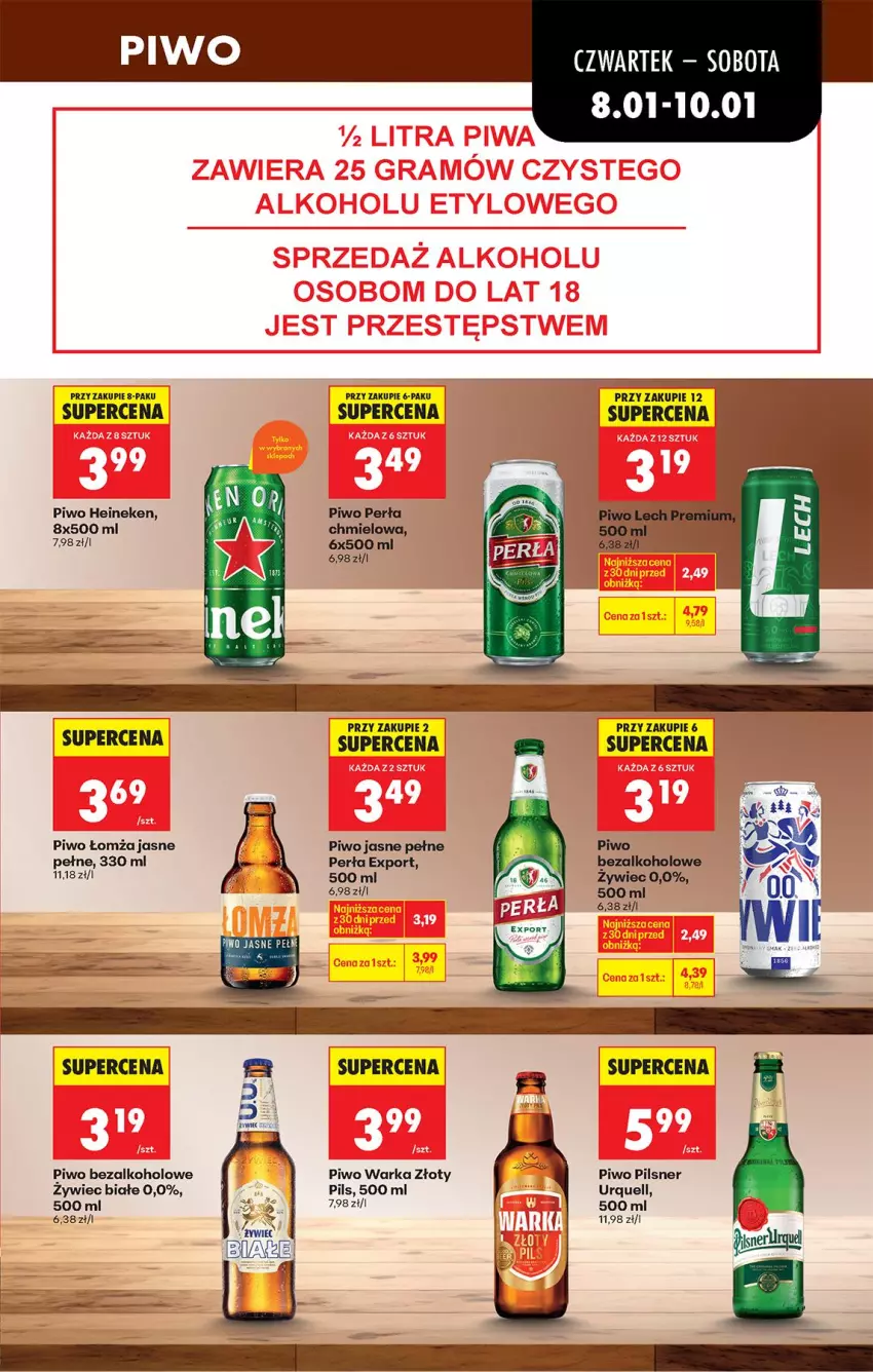 Gazetka promocyjna Biedronka - Gazetka - ważna 08.01 do 15.01.2026 - strona 63 - produkty: Heineken, Perła, Piwo, Piwo jasne, Por, Warka