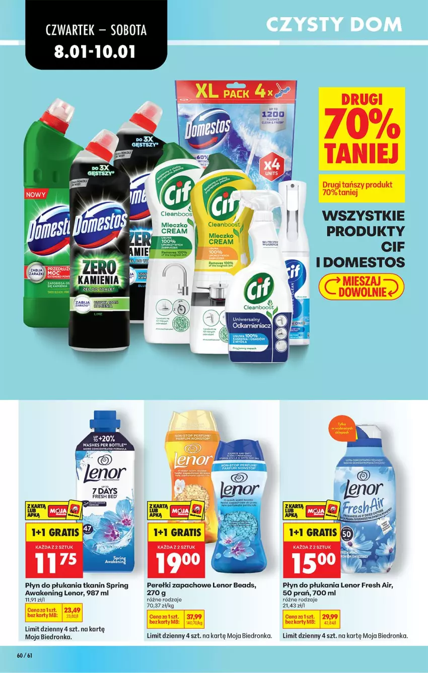 Gazetka promocyjna Biedronka - Gazetka - ważna 08.01 do 15.01.2026 - strona 68 - produkty: Cif, Domestos, Lenor, Miecz, Płyn do płukania