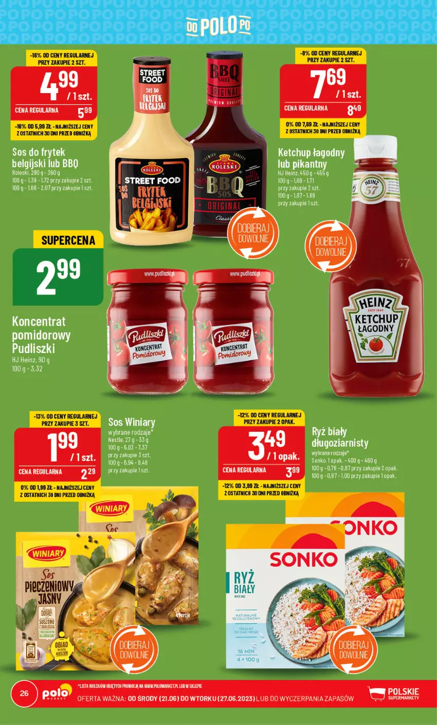 Gazetka promocyjna PoloMarket - Gazetka pomocyjna - ważna 21.06 do 27.06.2023 - strona 26 - produkty: Heinz, Ketchup, LG, Pudliszki, Ryż, STP