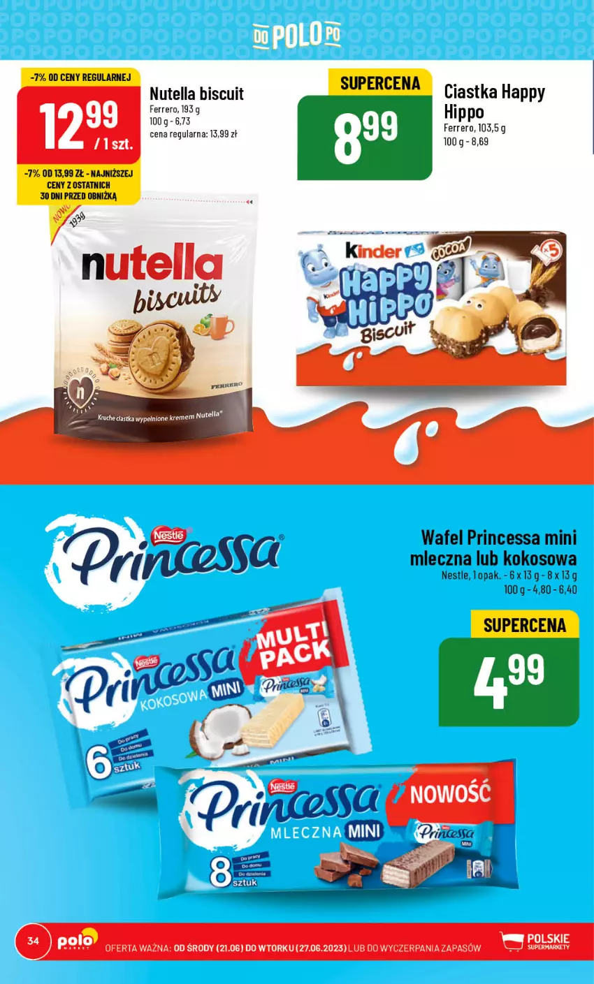 Gazetka promocyjna PoloMarket - Gazetka pomocyjna - ważna 21.06 do 27.06.2023 - strona 34 - produkty: Ciastka, Ferrero, HiPP, Kokos, Nutella, Princessa