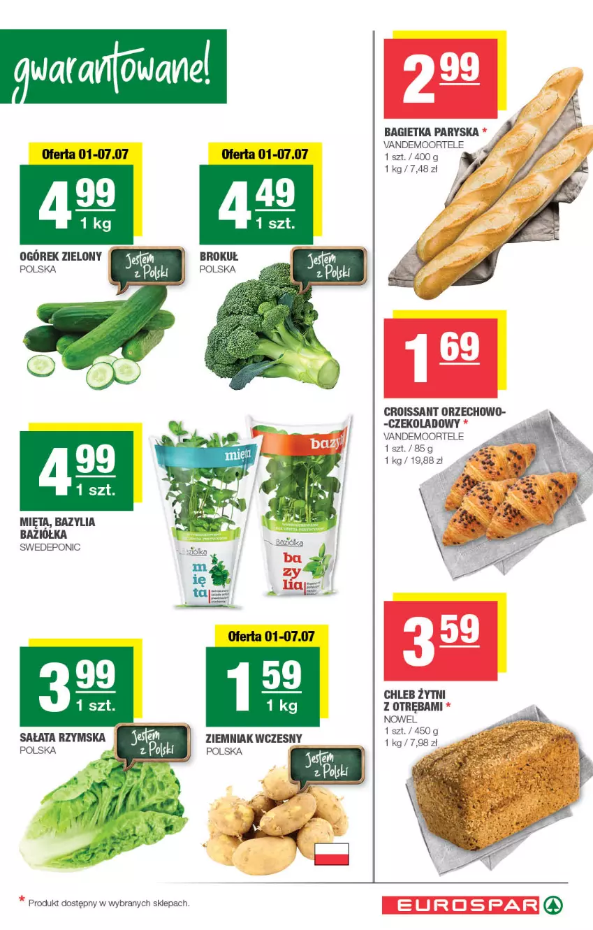 Gazetka promocyjna Spar - EuroSpar - ważna 01.07 do 12.07.2026 - strona 3 - produkty: Bagietka, Bazyl, Bazylia, Chleb, Croissant, Mięta, Ogórek, Sałat
