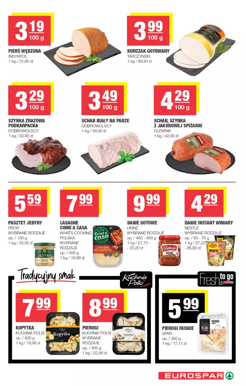 Gazetka promocyjna Spar - EuroSpar - ważna 01.07 do 12.07.2026 - strona 7 - produkty: Danie gotowe, Heinz, Karp, Kopytka, Kuchnia, Kurczak, Kurczak gotowany, Lasagne, Olewnik, Pasztet, Pierogi, Szynka, Tarczyński, Winiary