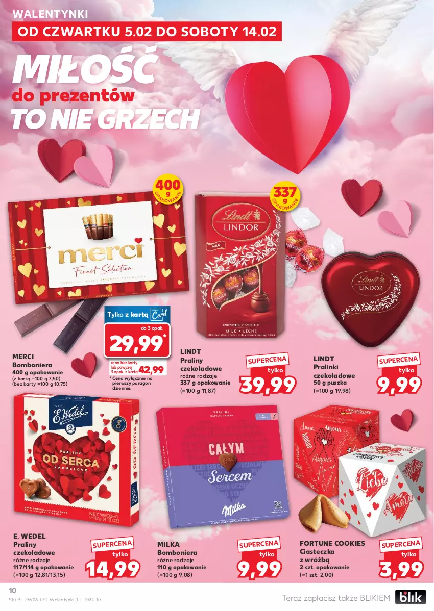 Gazetka promocyjna Kaufland - Gazetka tygodnia - ważna 05.02 do 10.02.2026 - strona 10 - produkty: Bomboniera, E. Wedel, Lindt, Merci, Milka, Praliny, Tera