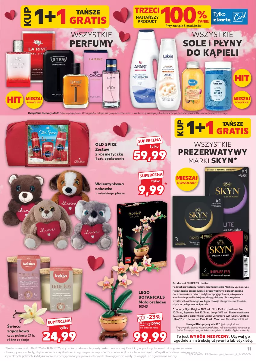Gazetka promocyjna Kaufland - Gazetka tygodnia - ważna 05.02 do 10.02.2026 - strona 11 - produkty: Control, Gin, Gra, LEGO, Old Spice, Perfum, Por, Prezerwatyw, Sati, Skyn, Unimil, Waga, Zabawka
