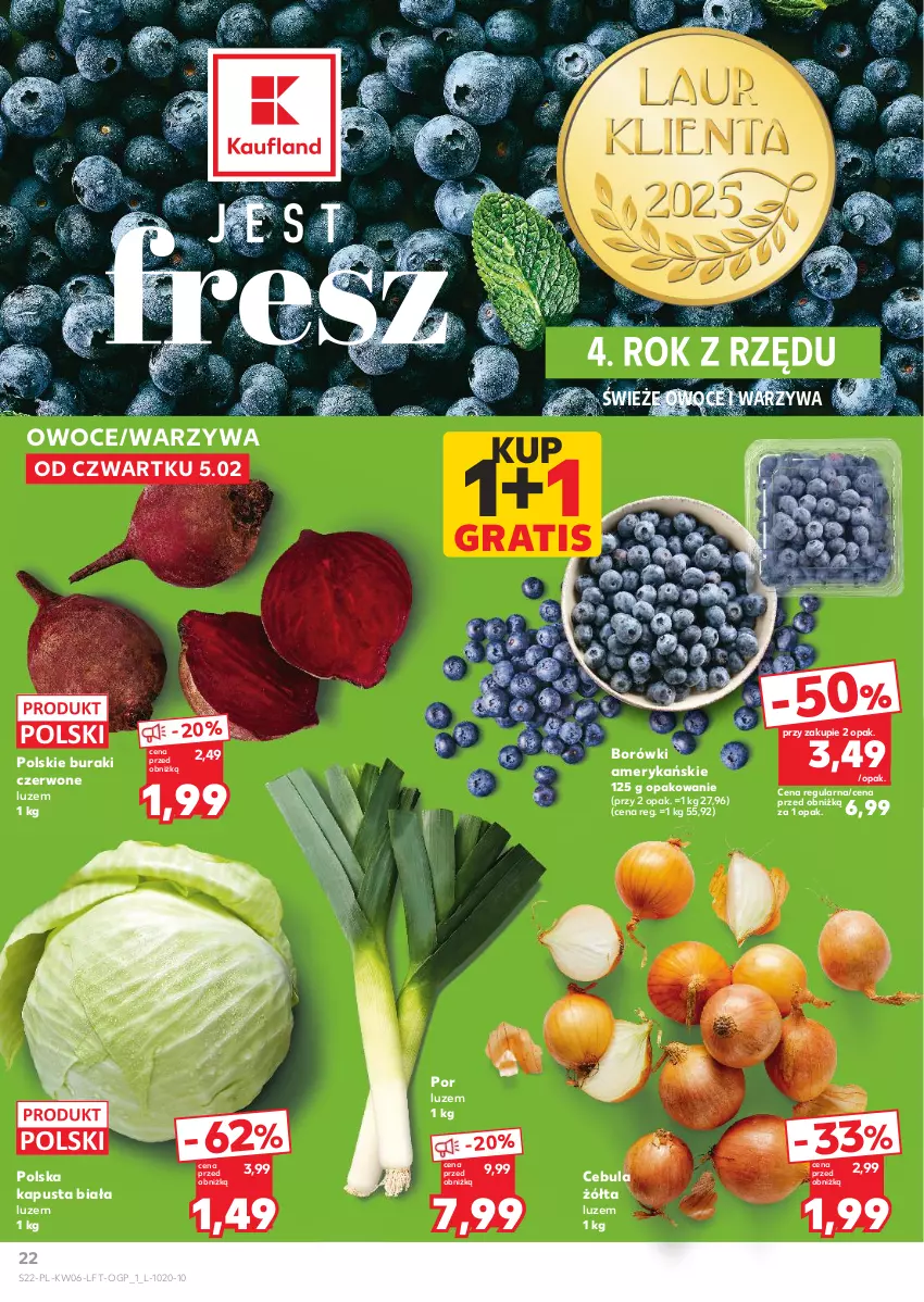 Gazetka promocyjna Kaufland - Gazetka tygodnia - ważna 05.02 do 10.02.2026 - strona 22 - produkty: Buraki, Cebula, Gra, Owoce, Por, Warzywa