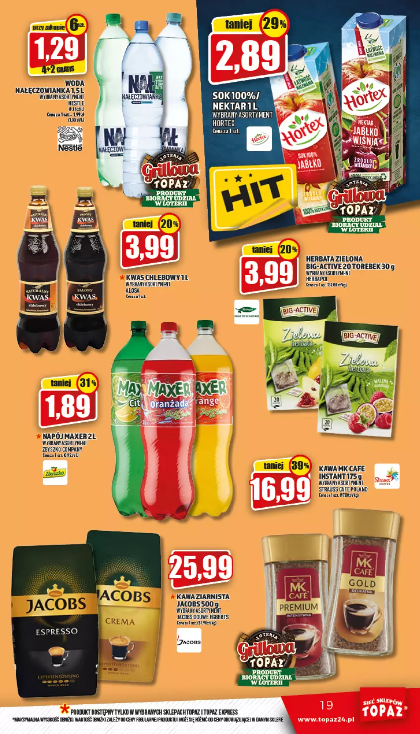Gazetka promocyjna Topaz - Gazetka - ważna 28.04 do 04.05.2022 - strona 19 - produkty: Herbata, Kawa, Nektar, Top