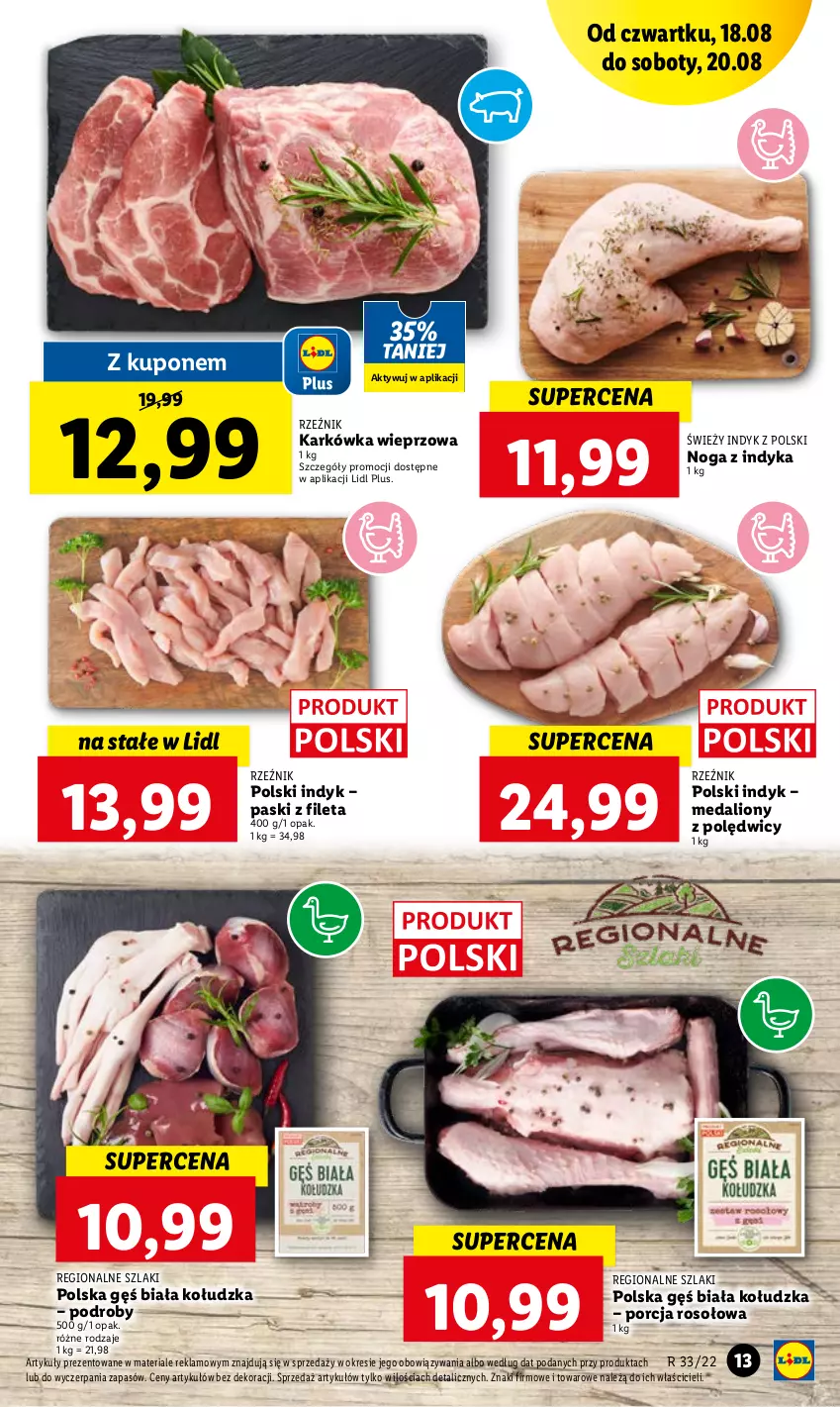 Gazetka promocyjna Lidl - GAZETKA - ważna 18.08 do 20.08.2022 - strona 13 - produkty: Karkówka wieprzowa, Lion, Por