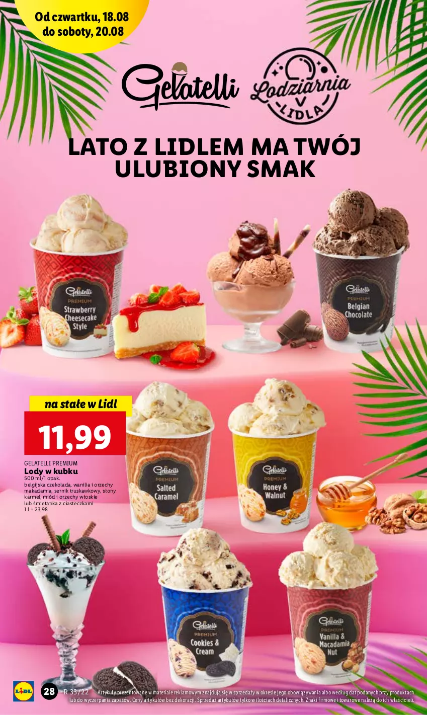 Gazetka promocyjna Lidl - GAZETKA - ważna 18.08 do 20.08.2022 - strona 28 - produkty: Czekolada, LG, Lody, Miód, Orzechy włoskie, Ser