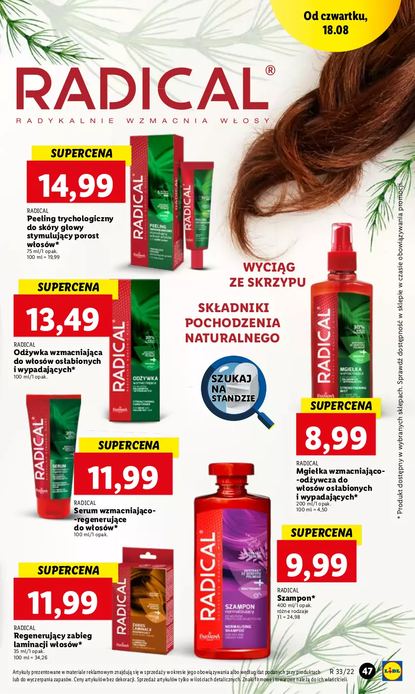 Gazetka promocyjna Lidl - GAZETKA - ważna 18.08 do 20.08.2022 - strona 47 - produkty: Odżywka, Peeling, Por, Rum, Ser, Serum, Szampon