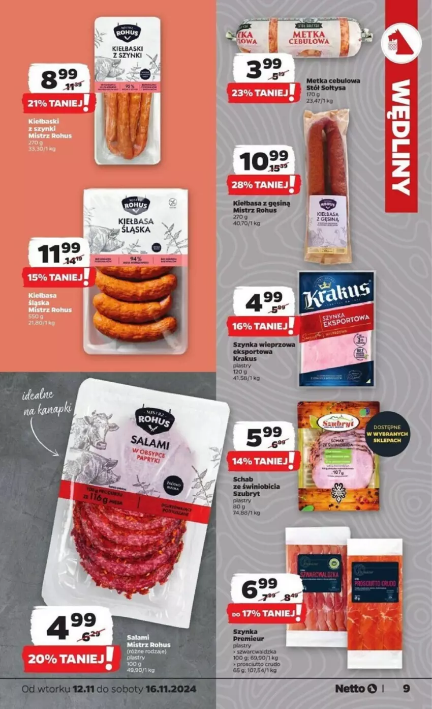 Gazetka promocyjna Netto - ważna 12.11 do 16.11.2024 - strona 27 - produkty: Fa, Kiełbasa, Salami