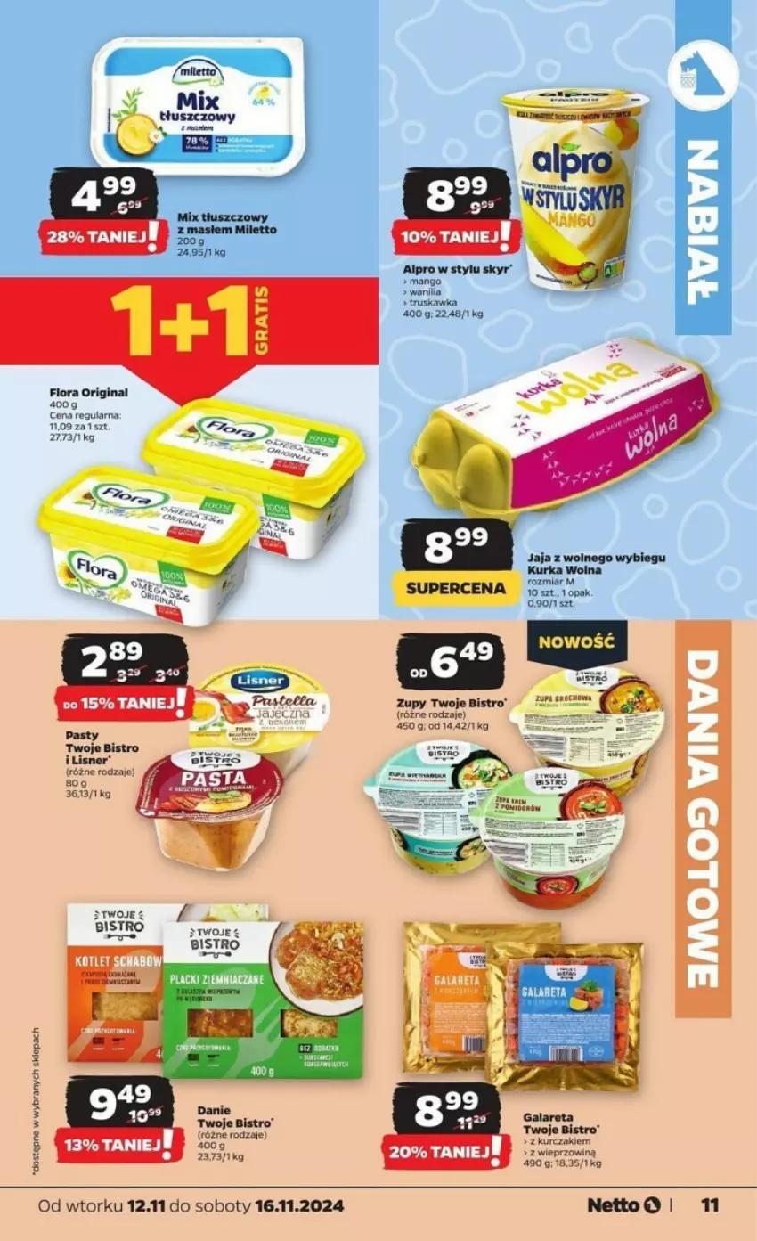 Gazetka promocyjna Netto - ważna 12.11 do 16.11.2024 - strona 3 - produkty: Fa, Flora, Gala, Gin, Jaja, Jaja z wolnego wybiegu, Kurczak, Lisner, Mango