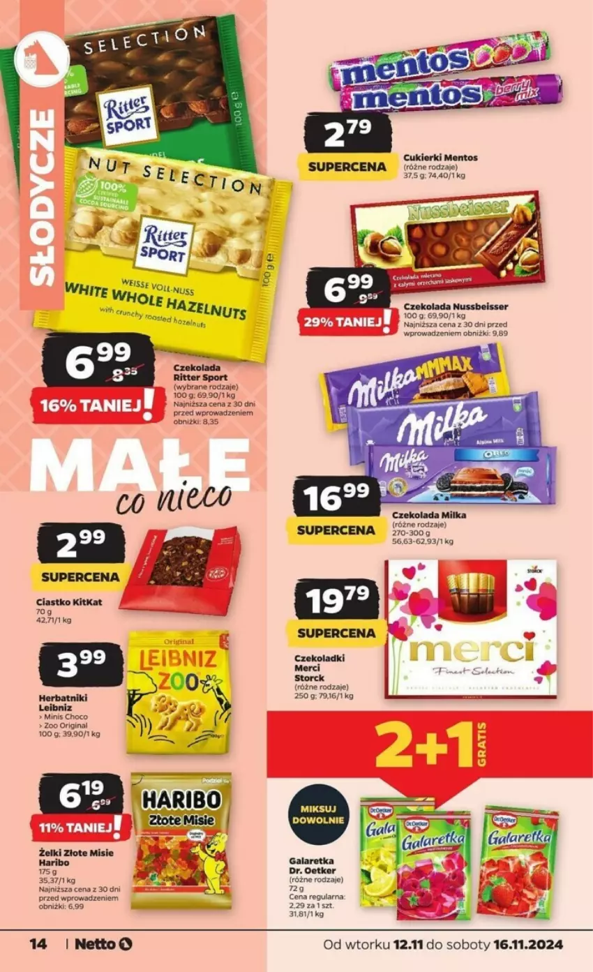 Gazetka promocyjna Netto - ważna 12.11 do 16.11.2024 - strona 6 - produkty: Czekolada, Gin, Haribo, Herbatniki, Merci, Por, Ritter Sport, Ser, Sport