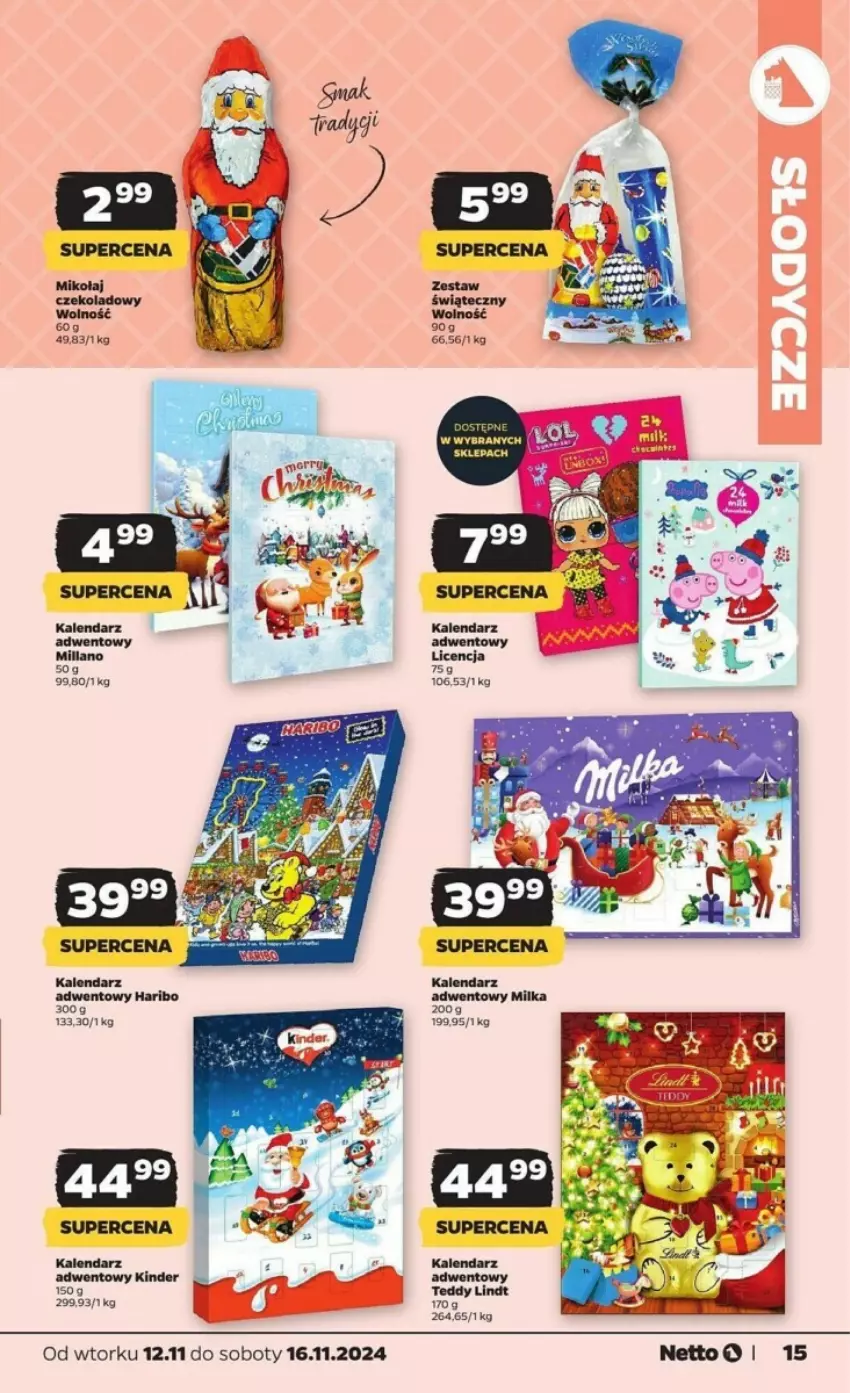 Gazetka promocyjna Netto - ważna 12.11 do 16.11.2024 - strona 7 - produkty: Haribo, Kalendarz, Kalendarz adwentowy, Lindt, Milka