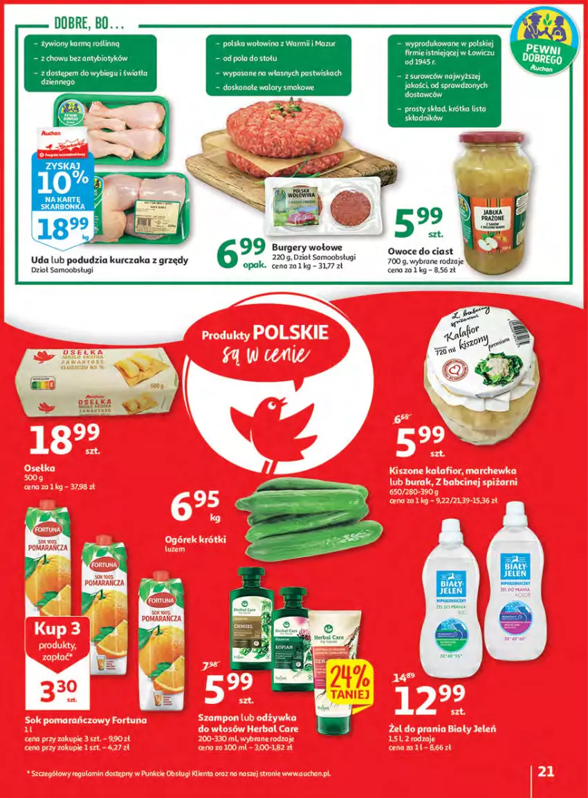 Gazetka promocyjna Auchan - Megapromocje są w cenie Hipermarkety - ważna 12.05 do 18.05.2022 - strona 21 - produkty: Burger, Kurczak, Owoce, Wołowina