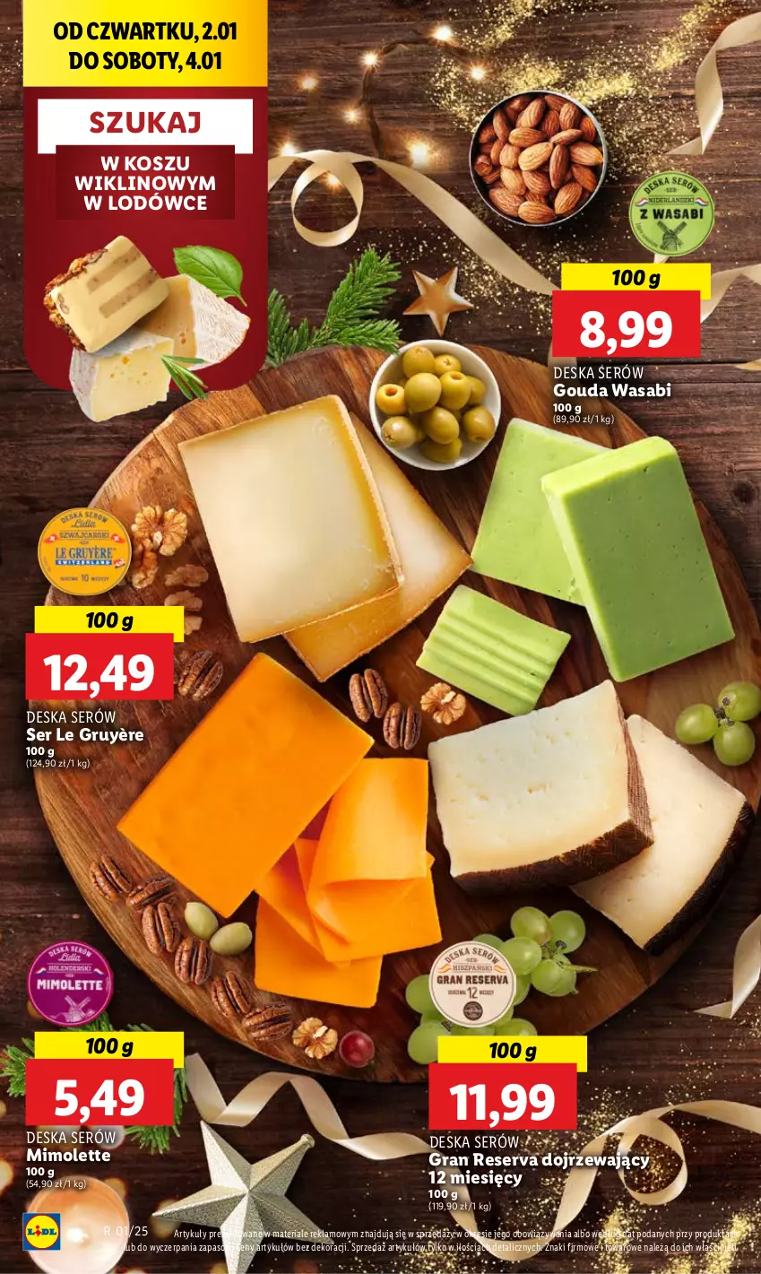 Gazetka promocyjna Lidl - GAZETKA - ważna 02.01 do 04.01.2025 - strona 22 - produkty: Deska serów, Gouda, Gra, Kosz, Mimolette, Ser, Wasa