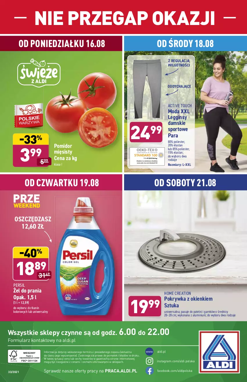 Gazetka promocyjna Aldi - ważna 16.08 do 21.08.2021 - strona 36 - produkty: Fa, Gin, Gra, Legginsy, LG, Moda, Persil, Por, Sport