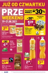 Gazetka promocyjna Aldi - Gazetka - ważna od 21.08 do 21.08.2021 - strona 24 - produkty: Tchibo, Sok pomarańczowy, Sok, Rum, Lajkonik, Gin, Cukier, Kawa ziarnista, Cukierki czekoladowe, Kawa, Tera, Bajgle, Napój gazowany, Fanta, Cukierki, Napój, Michałki, Fa