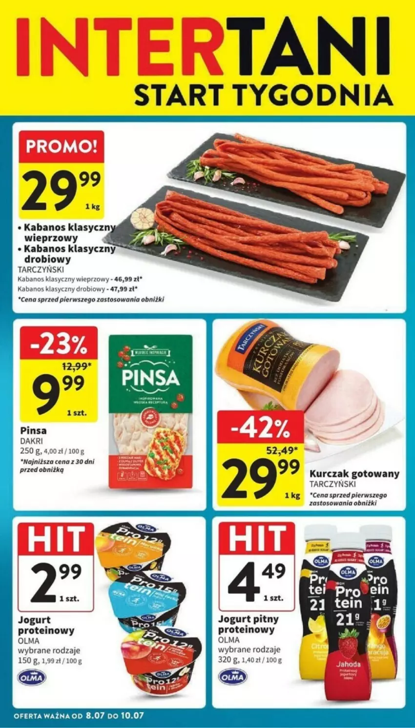 Gazetka promocyjna Intermarche - ważna 08.07 do 10.07.2024 - strona 2 - produkty: Jogurt, Jogurt pitny, Kabanos, Kurczak, Kurczak gotowany, Olma, Tarczyński