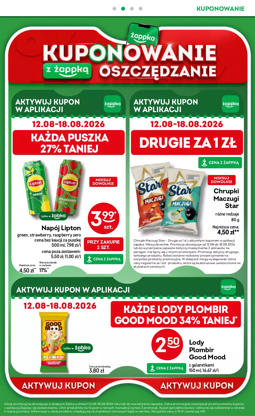 Gazetka promocyjna Żabka - gazetka-promocyjna-33-34-2026 - ważna 12.08 do 25.08.2026 - strona 37 - produkty: Chrupki, Gala, Galaretka, Lipton, Lody, Napój, Por, Rama, Tran