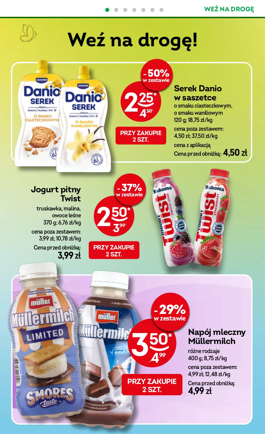 Gazetka promocyjna Żabka - gazetka-promocyjna-33-34-2026 - ważna 12.08 do 25.08.2026 - strona 70 - produkty: Danio, Jogurt, Jogurt pitny, Müller, Müllermilch, Napój, Napój mleczny, Owoce, Ser, Serek