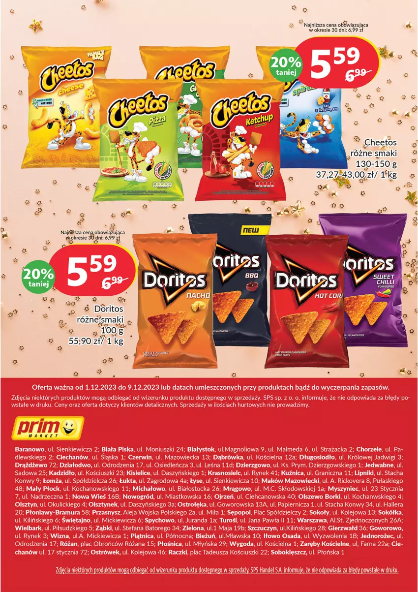 Gazetka promocyjna Prim Market - ważna 01.12.2023 do 09.01.2024 - strona 12 - produkty: Cheetos