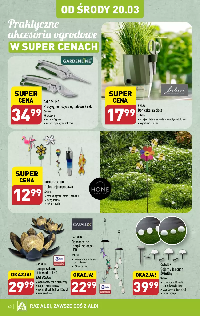 Gazetka promocyjna Aldi - Pełna oferta - ważna 18.03 do 24.03.2024 - strona 40 - produkty: Lampa, Noż, Nożyce, Ozdoba, Pojemnik, Sok