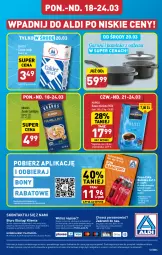 Gazetka promocyjna Aldi - Pełna oferta - Gazetka - ważna od 24.03 do 24.03.2024 - strona 46 - produkty: Krakus, Por, Cukier, Kawa mielona, Kawa, O nas, Coca-Cola, Biuro, Patelnia, Fa