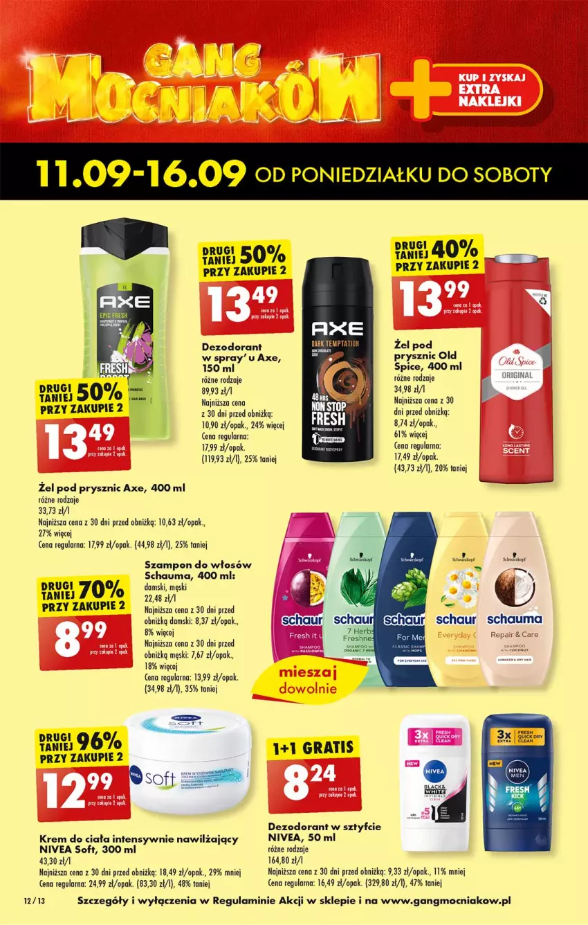 Gazetka promocyjna Biedronka - Od poniedzialku - ważna 11.09 do 16.09.2023 - strona 12 - produkty: Dezodorant, Gin, Gra, Krem do ciała, Lack, Nivea, Schauma, Szampon