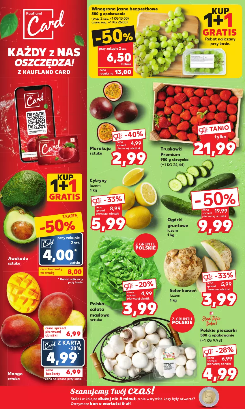 Gazetka promocyjna Kaufland - Mocny Start - ważna 02.05 do 02.05.2023 - strona 6 - produkty: Cytryny, Gra, Grunt, Mango, Masło, Olej, Piec, Sałat, Sałata masłowa, Seler korzeń, Truskawki, Wino, Winogrona