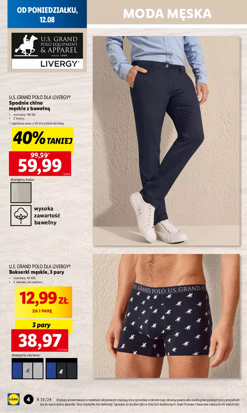 Gazetka promocyjna Lidl - GAZETKA - ważna 12.08 do 17.08.2024 - strona 4 - produkty: Bokserki, Gra, Moda, Ser, Sok, Spodnie