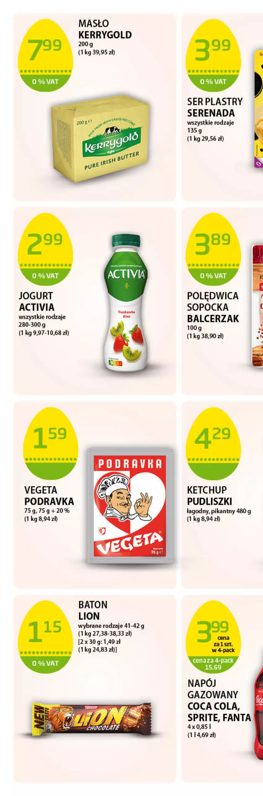 Gazetka promocyjna ABC - Gazetka - ważna 01.04 do 14.04.2022 - strona 8 - produkty: Activia, Baton, Fa, Fanta, Jogurt, Ketchup, Lion, Masło, Napój, Napój gazowany, Podravka, Polędwica, Pudliszki, Ser, Sprite, Vegeta