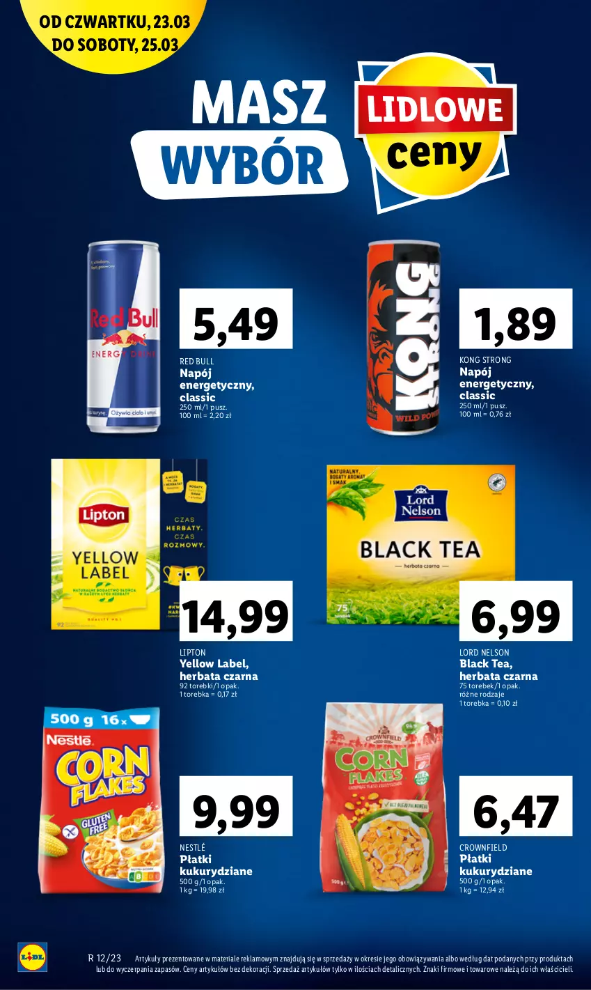 Gazetka promocyjna Lidl - GAZETKA - ważna 23.03 do 25.03.2023 - strona 10 - produkty: Herbata, Herbata czarna, Lack, Lipton, Napój, Napój energetyczny, Nestlé, Red Bull, Torebka