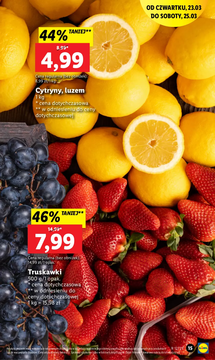 Gazetka promocyjna Lidl - GAZETKA - ważna 23.03 do 25.03.2023 - strona 17 - produkty: Cytryny, Truskawki