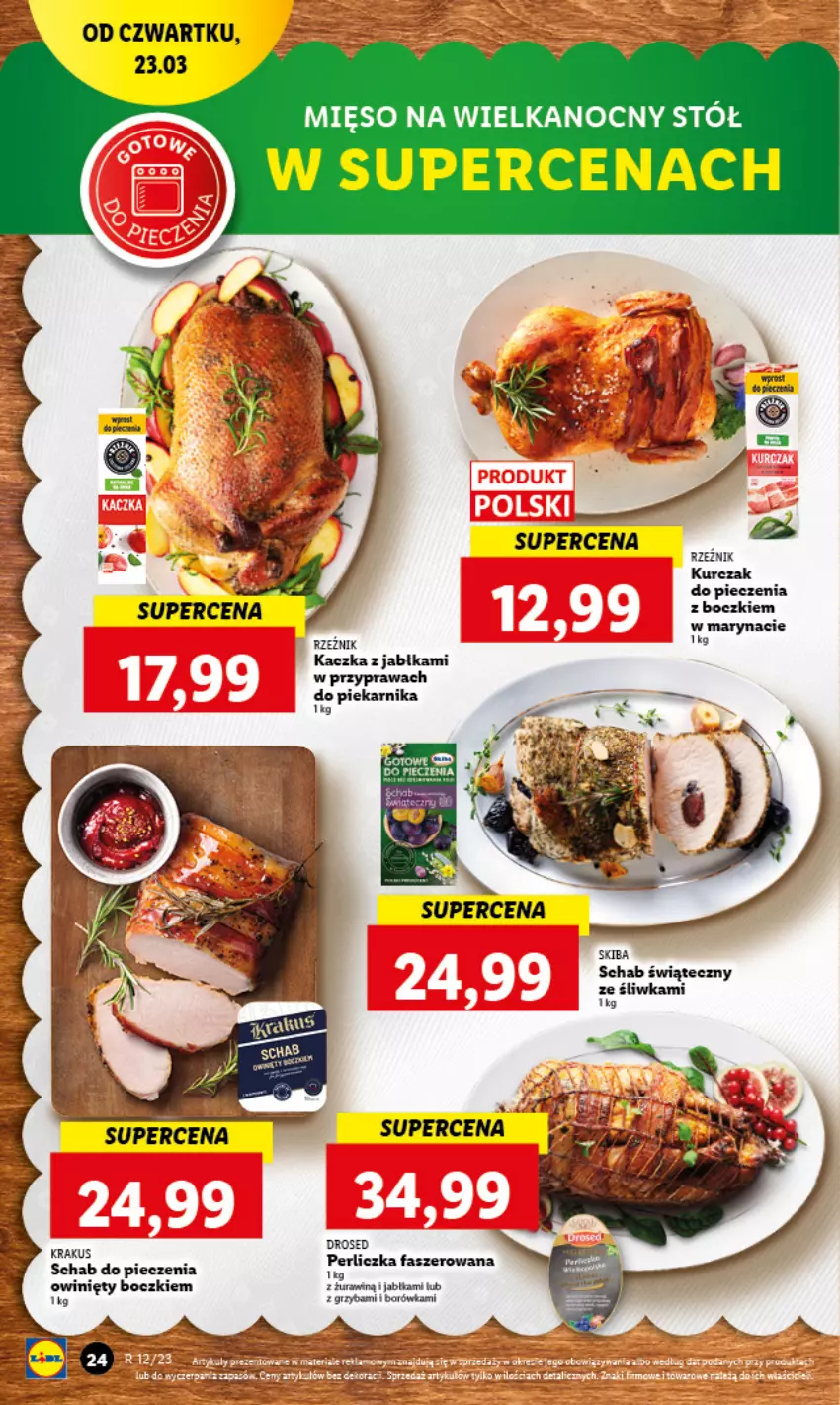 Gazetka promocyjna Lidl - GAZETKA - ważna 23.03 do 25.03.2023 - strona 26 - produkty: Borówka, Fa, Jabłka, Kaczka, Krakus, Kurczak, Mięso, Piec, Piekarnik, Schab do pieczenia, Stół