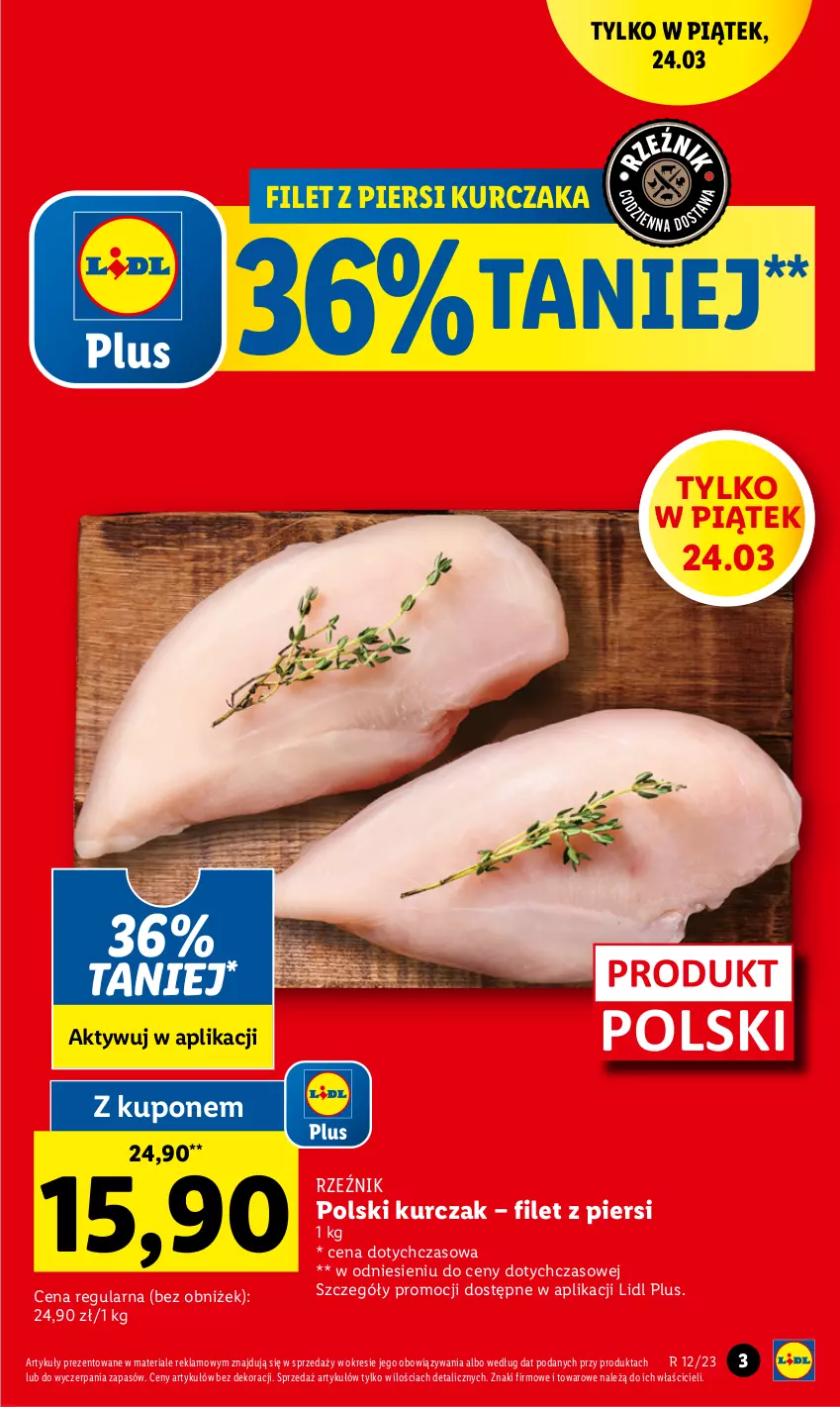 Gazetka promocyjna Lidl - GAZETKA - ważna 23.03 do 25.03.2023 - strona 3 - produkty: Filet z piersi kurczaka, Kurczak