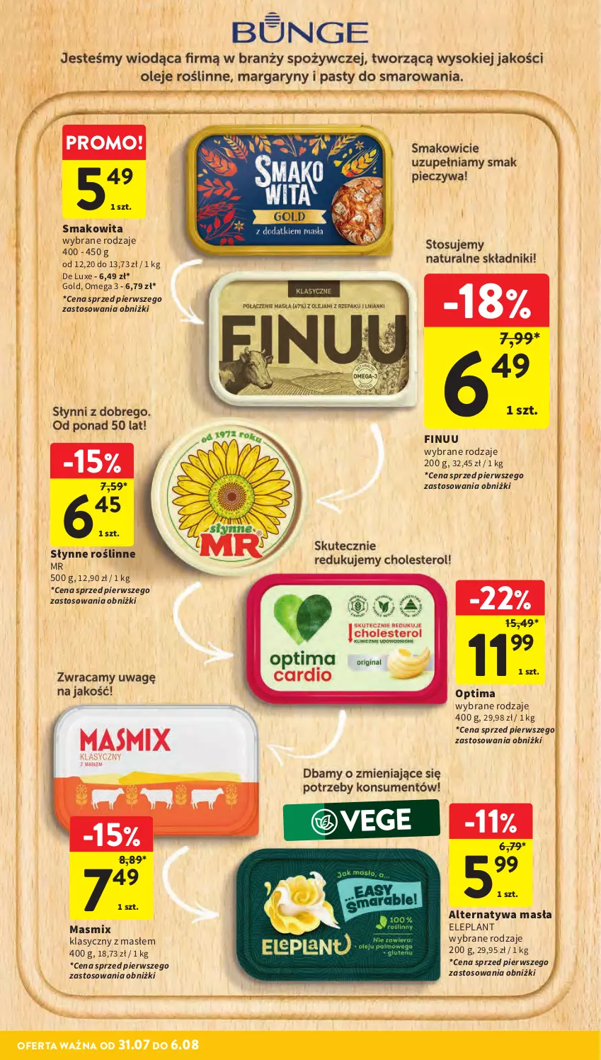Gazetka promocyjna Intermarche - Gazetka promocyjna - ważna 31.07 do 06.08.2025 - strona 22 - produkty: Finuu, Optima, Słynne, Smakowita