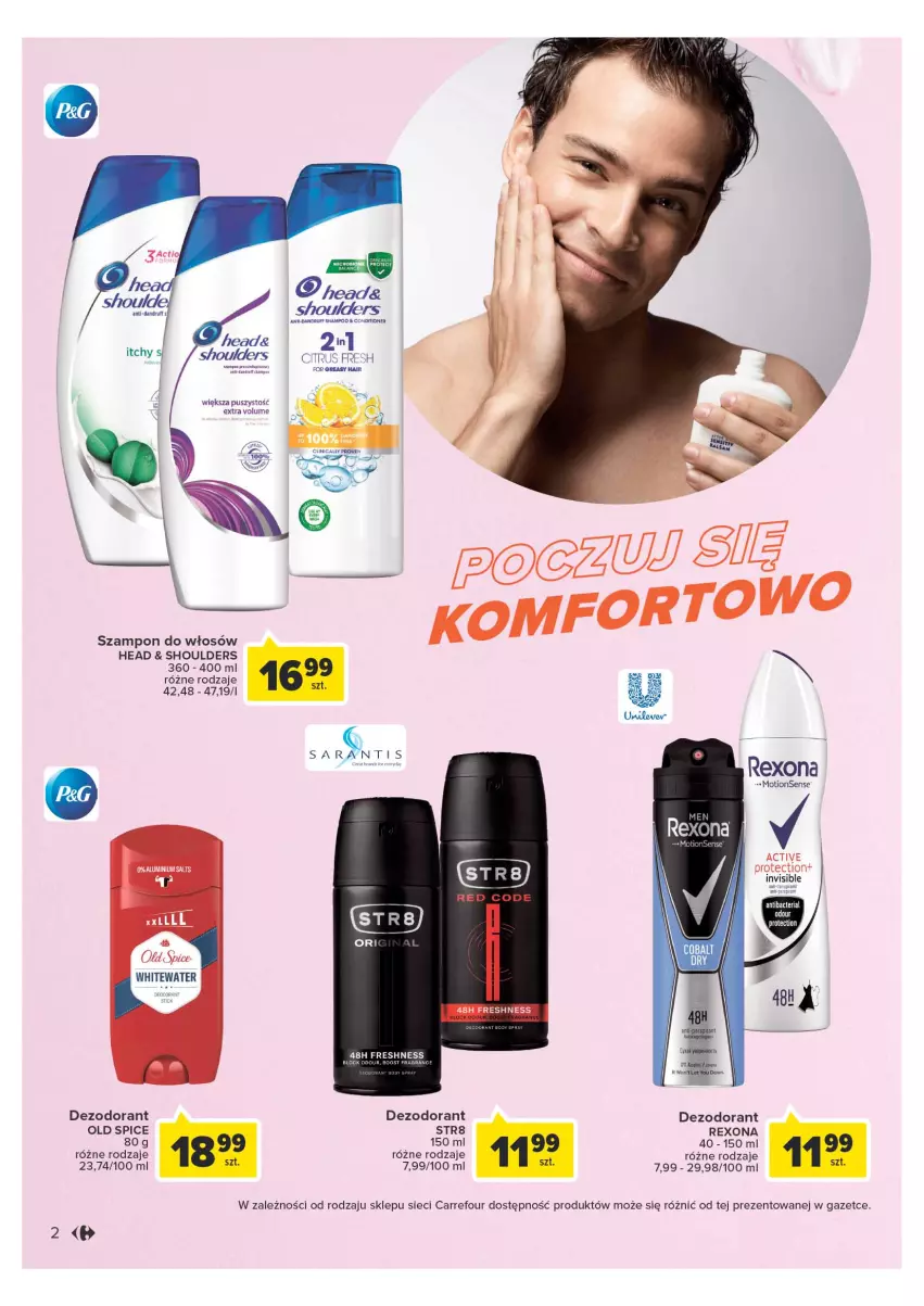 Gazetka promocyjna Carrefour - Gazetka Wiosna w pięknym stylu - ważna 07.03 do 18.03.2023 - strona 2 - produkty: Clin, Dezodorant, Gra, Old Spice, Por, Rexona, Str8, Szampon