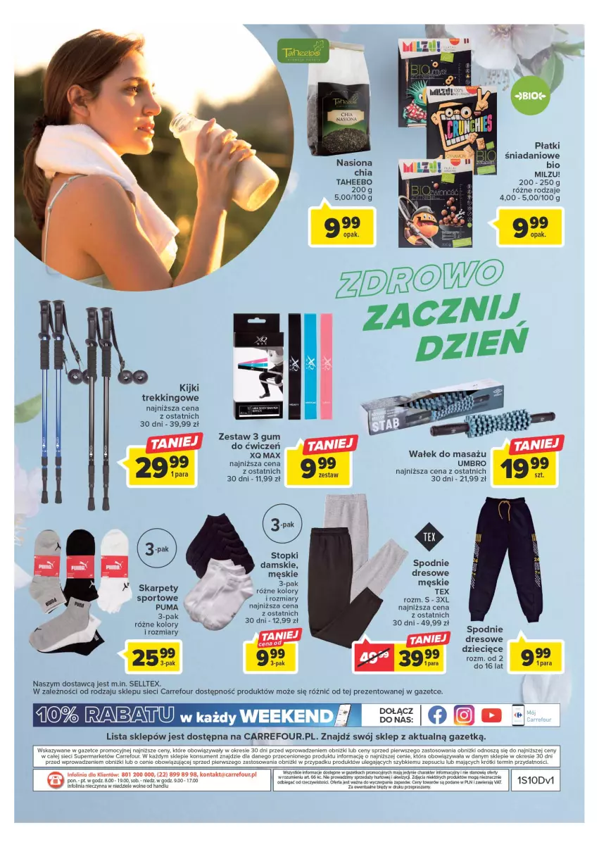 Gazetka promocyjna Carrefour - Gazetka Wiosna w pięknym stylu - ważna 07.03 do 18.03.2023 - strona 8 - produkty: Chia, Danio, Dres, Dzieci, Karp, Milzu, O nas, Por, Puma, Spodnie, Spodnie dresowe, Sport, Top, Wałek