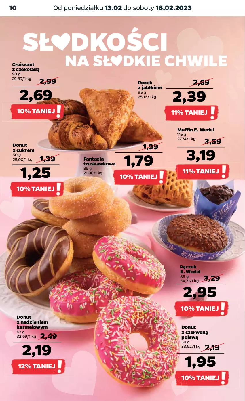 Gazetka promocyjna Netto - Artykuły spożywcze - ważna 13.02 do 18.02.2023 - strona 10 - produkty: Croissant, Donut, E. Wedel, Fa, Fanta, Pączek