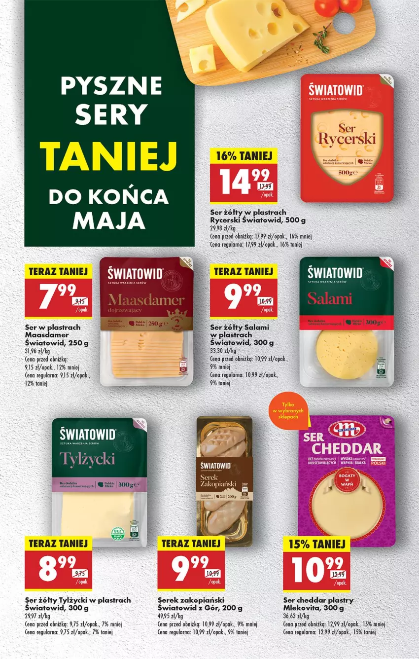 Gazetka promocyjna Biedronka - Od Poniedziałku - ważna 05.05 do 10.05.2025 - strona 25 - produkty: Cheddar, Fa, Maasdam, Mleko, Mlekovita, Salami, Ser, Serek, Tera, Wasa