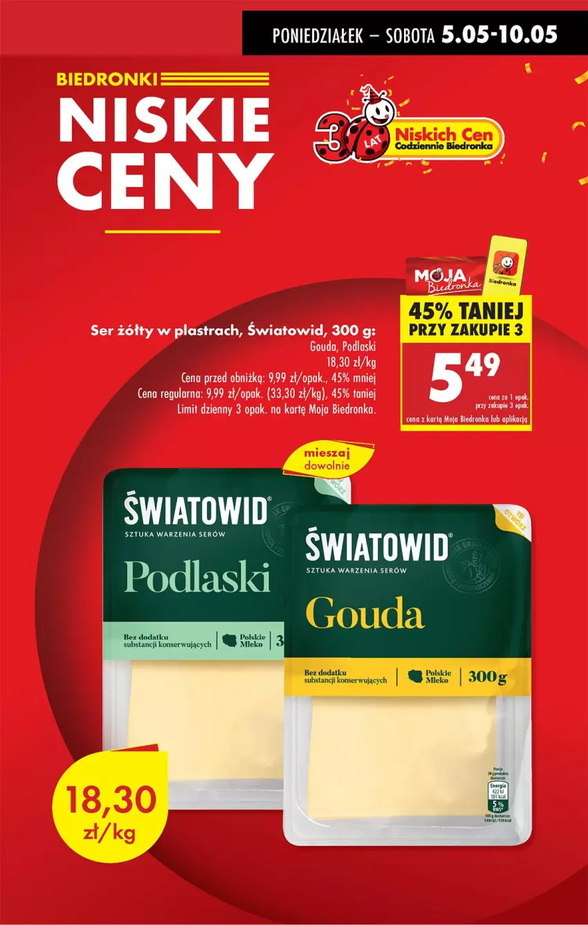 Gazetka promocyjna Biedronka - Od Poniedziałku - ważna 05.05 do 10.05.2025 - strona 3 - produkty: Gouda, Podlaski, Ser