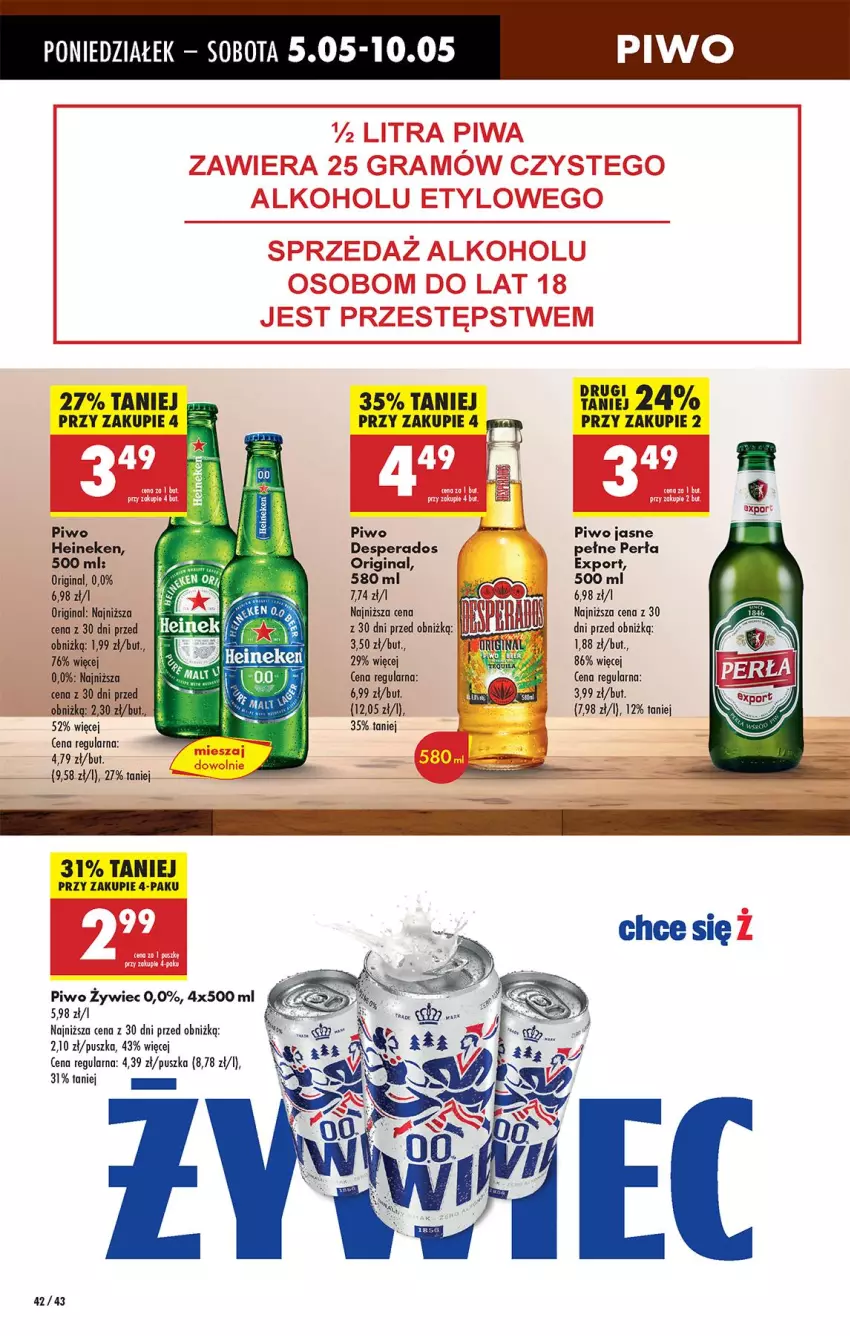 Gazetka promocyjna Biedronka - Od Poniedziałku - ważna 05.05 do 10.05.2025 - strona 53 - produkty: Desperados, Gin, Heineken, Piwo, Piwo jasne, Por