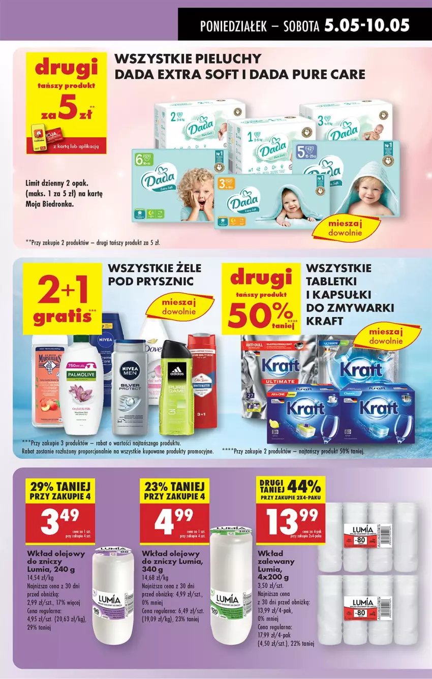 Gazetka promocyjna Biedronka - Od Poniedziałku - ważna 05.05 do 10.05.2025 - strona 65 - produkty: Dada, Fa, Olej, Pieluchy, Pur, Tablet, Wkład olejowy, Zmywarki, Znicz