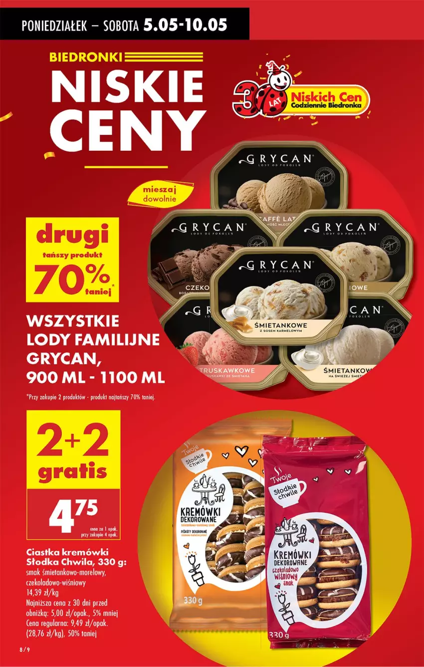 Gazetka promocyjna Biedronka - Od Poniedziałku - ważna 05.05 do 10.05.2025 - strona 8 - produkty: Ciastka, Fa, Lody, Słodka Chwila
