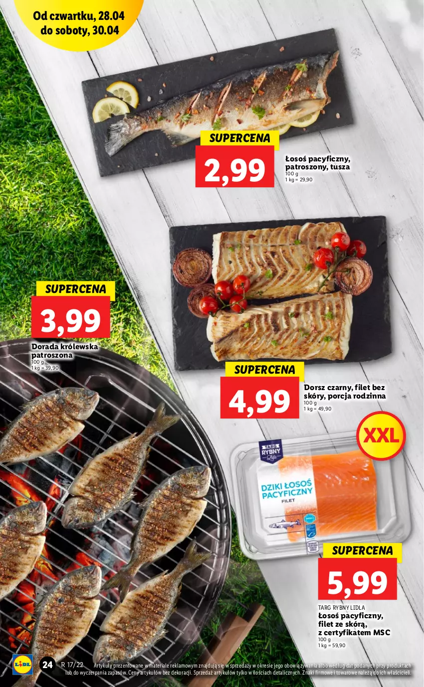 Gazetka promocyjna Lidl - Majówka - ważna 28.04 do 30.04.2022 - strona 24 - produkty: Dorsz, Por, Tusz