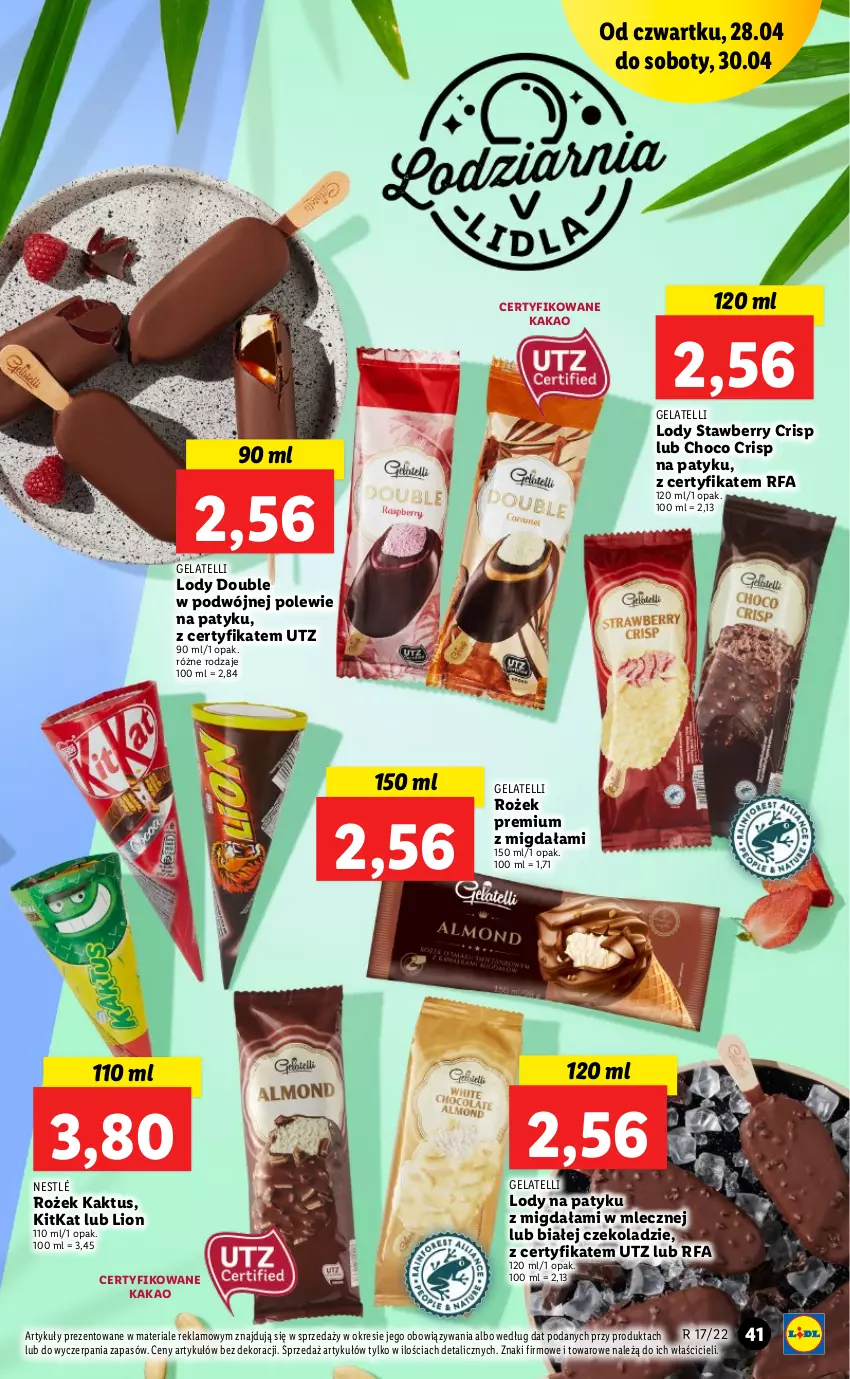 Gazetka promocyjna Lidl - Majówka - ważna 28.04 do 30.04.2022 - strona 41 - produkty: Fa, Kakao, Kaktus, Lion, Lody, Nestlé