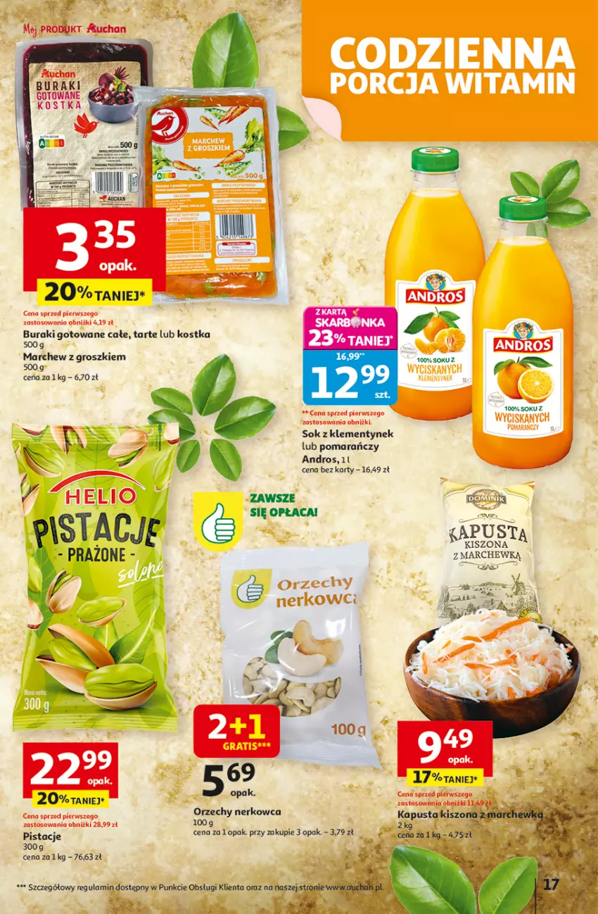 Gazetka promocyjna Auchan - Pewność niskich cen Hipermarket - ważna 30.10 do 05.11.2025 - strona 17 - produkty: Buraki, Pistacje, Sok