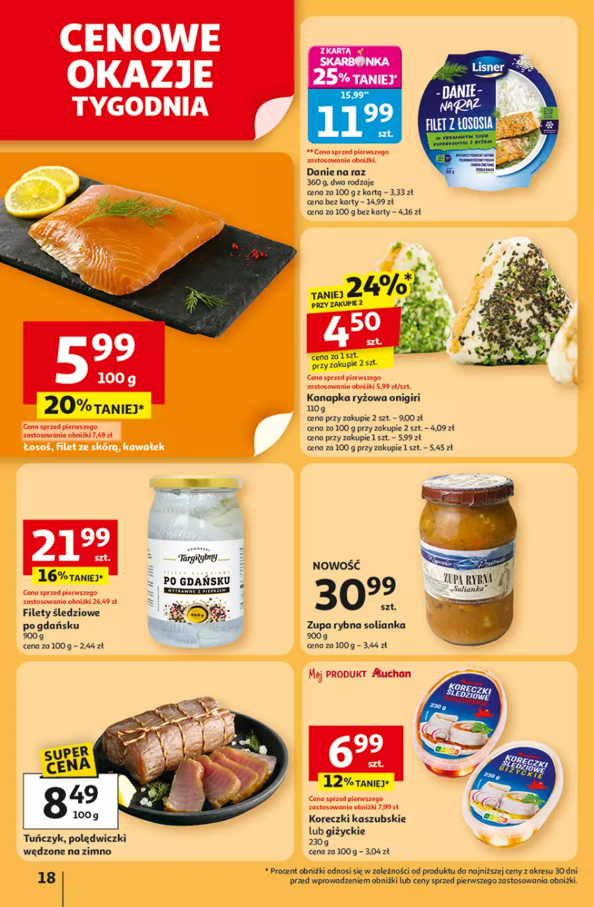 Gazetka promocyjna Auchan - Pewność niskich cen Hipermarket - ważna 30.10 do 05.11.2025 - strona 18 - produkty: Koreczki kaszubskie, Lisner, Ryż, Tuńczyk, Zupa