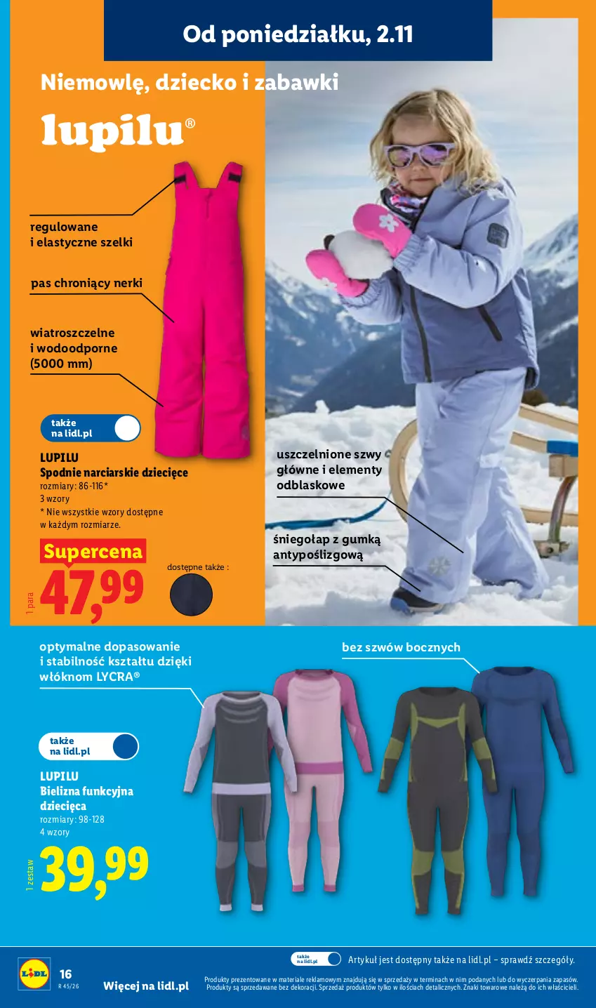 Gazetka promocyjna Lidl - Katalog - ważna 02.11 do 08.11.2026 - strona 20 - produkty: Bielizna, Dzieci, Por, Spodnie